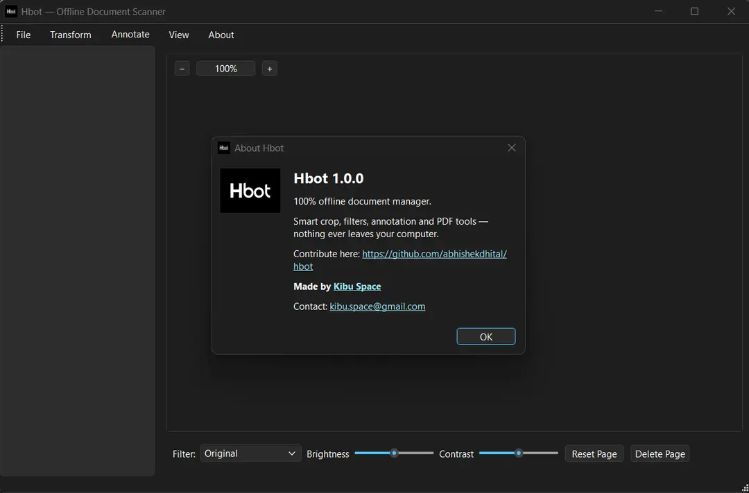 Hbot screenshot 2